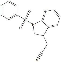 2-(2,3-DIHYDRO-1-BENZENESULFONYL-PYRROLO[2,3-B]PYRIDIN-3-YL)ACETONITRILE 结构式