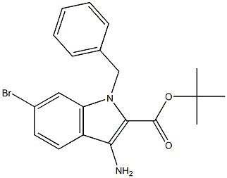 3-AMINO-1-BENZYL-6-BROMO-1H-INDOLE-2-CARBOXYLIC ACID TERT-BUTYL ESTER 结构式