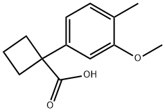 1-(3-甲氧基-4-甲基苯基)环丁烷甲酸 结构式