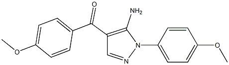 (5-AMINO-1-(4-METHOXYPHENYL)-1H-PYRAZOL-4-YL)(4-METHOXYPHENYL)METHANONE 结构式