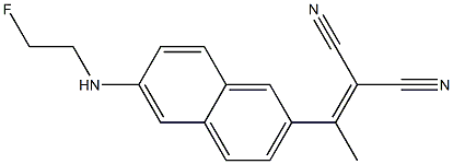 2-(1-[6-(2-FLUORO-ETHYLAMINO)-NAPHTHALEN-2-YL]-ETHYLIDENE)-MALONONITRILE 结构式