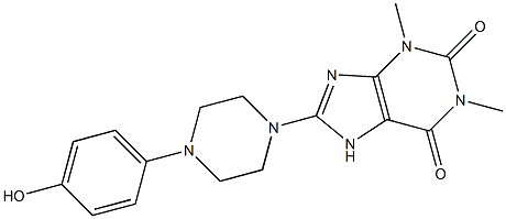 8-[4-(4-HYDROXYPHENYL)PIPERAZIN-1-YL]-1,3-DIMETHYL-3,7-DIHYDRO-1H-PURINE-2,6-DIONE 结构式