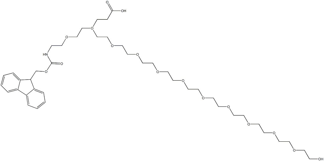 O-(N-FMOC-2-AMINOETHYL)-O'-(2-CARBOXYETHYL)-UNDECAETHYLENEGLYCOL 结构式
