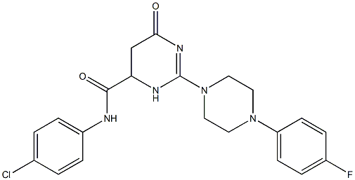 N-(4-CHLOROPHENYL)-2-(4-(4-FLUOROPHENYL)PIPERAZIN-1-YL)-6-OXO-3,4,5,6-TETRAHYDROPYRIMIDINE-4-CARBOXAMIDE 结构式