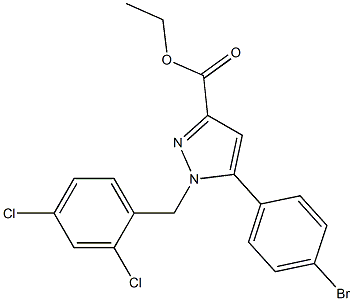 ETHYL 1-(2,4-DICHLOROBENZYL)-5-(4-BROMOPHENYL)-1H-PYRAZOLE-3-CARBOXYLATE 结构式