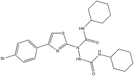 1-(4-(4-Bromophenyl)thiazol-2-yl)-N1,N2-dicyclohexylhydrazine-1,2-dicarboxamide 结构式