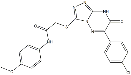 2-{[6-(4-CHLOROPHENYL)-7-OXO-7,8-DIHYDRO[1,2,4]TRIAZOLO[4,3-B][1,2,4]TRIAZIN-3-YL]THIO}-N-(4-METHOXYPHENYL)ACETAMIDE 结构式