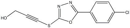 3-([5-(4-CHLOROPHENYL)-1,3,4-OXADIAZOL-2-YL]THIO)PROP-2-YN-1-OL 结构式