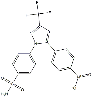 4-[5-(4-NITROPHENYL)-3-(TRIFLUOROMETHYL)PYRAZOL-1-YL]BENZENESULFONAMIDE 结构式