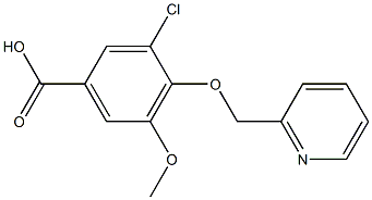 3-CHLORO-5-METHOXY-4-(PYRIDIN-2-YLMETHOXY)BENZOIC ACID 结构式