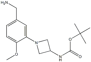[1-(5-Aminomethyl-2-methoxy-phenyl)-azetidin-3-yl]-carbamic acid tert-butyl ester 结构式