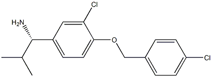 (1S)-1-(3-Chloro-4-[(4-chlorophenyl)methoxy]phenyl)-2-methylpropylamine 结构式