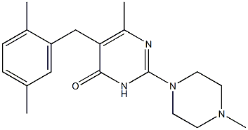 5-(2,5-DIMETHYLBENZYL)-6-METHYL-2-(4-METHYLPIPERAZIN-1-YL)PYRIMIDIN-4(3H)-ONE 结构式