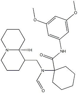 (S)-N-(3,5-DIMETHOXYPHENYL)-1-(N-((OCTAHYDRO-1H-QUINOLIZIN-1-YL)METHYL)FORMAMIDO)CYCLOHEXANECARBOXAMIDE 结构式