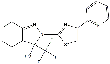 2-(4-PYRIDIN-2-YL-1,3-THIAZOL-2-YL)-3-(TRIFLUOROMETHYL)-3,3A,4,5,6,7-HEXAHYDRO-2H-INDAZOL-3-OL 结构式