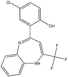 4-CHLORO-2-[2-TRIFLUOROMETHYL-1H-1,5-BENZODIAZEPINE-4-YL]PHENOL 结构式