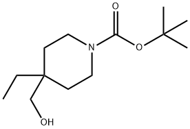 1-BOC-4-ETHYL-4-(HYDROXYMETHYL)-PIPERIDINE 结构式