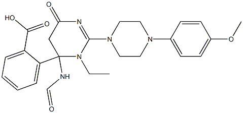 Ethyl 4-(2-(4-(4-methoxyphenyl)piperazin-1-yl)-6-oxo-3,4,5,6-tetrahydropyrimidine-4-carboxamido)benzoate 结构式