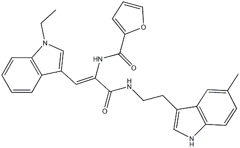 N-[(Z)-2-(1-ETHYL-1H-INDOL-3-YL)-1-({[2-(5-METHYL-1H-INDOL-3-YL)ETHYL]AMINO}CARBONYL)ETHENYL]-2-FURAMIDE 结构式