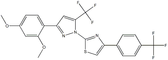 2-[3-(2,4-Dimethoxyphenyl)-5-(trifluoromethyl)-1H-pyrazol-1-yl]-4-[4-(trifluoromethyl)phenyl]-1,3-thiazole 结构式