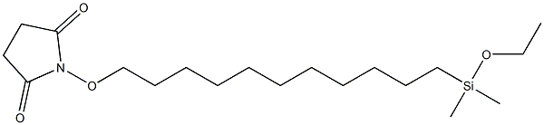 11 - (琥珀酰亚胺)十一烷基二甲基乙氧基硅烷 结构式