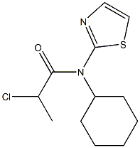 2-CHLORO-N-CYCLOHEXYL-N-1,3-THIAZOL-2-YLPROPANAMIDE 结构式