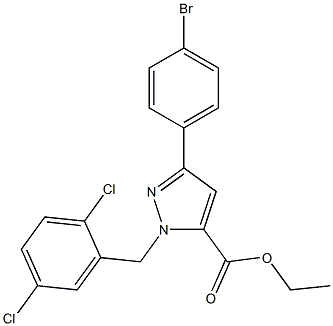 ETHYL 1-(2,5-DICHLOROBENZYL)-3-(4-BROMOPHENYL)-1H-PYRAZOLE-5-CARBOXYLATE 结构式