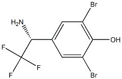 4-((1R)-1-AMINO-2,2,2-TRIFLUOROETHYL)-2,6-DIBROMOPHENOL 结构式
