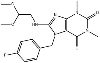 8-[(2,2-DIMETHOXYETHYL)AMINO]-7-(4-FLUOROBENZYL)-1,3-DIMETHYL-3,7-DIHYDRO-1H-PURINE-2,6-DIONE 结构式