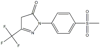 3-(TRIFLUOROMETHYL)-1-(4-(METHYLSULFONYL)PHENYL)-1H-PYRAZOL-5(4H)-ONE 结构式