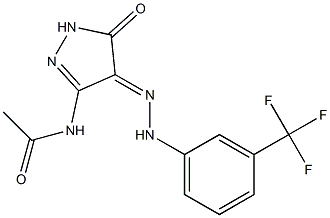 N-((4E)-5-OXO-4-{[3-(TRIFLUOROMETHYL)PHENYL]HYDRAZONO}-4,5-DIHYDRO-1H-PYRAZOL-3-YL)ACETAMIDE 结构式