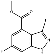 6-氟-3-碘-1H-吲唑-4-羧酸甲酯 结构式