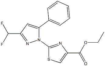 ETHYL 2-[3-(DIFLUOROMETHYL)-5-PHENYL-1H-PYRAZOL-1-YL]-1,3-THIAZOLE-4-CARBOXYLATE 结构式