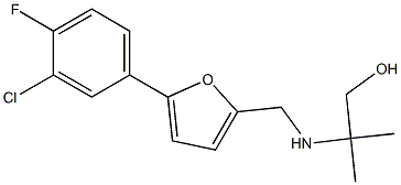 2-(((5-(3-CHLORO-4-FLUOROPHENYL)-2-FURYL)METHYL)AMINO)-2-METHYLPROPAN-1-OL 结构式