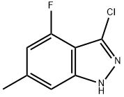 3-CHLORO-4-FLUORO-6-METHYL (1H)INDAZOLE 结构式