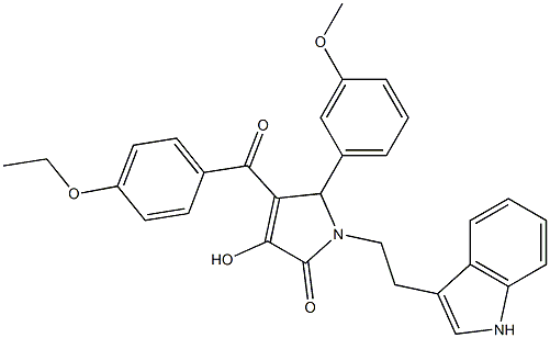 4-(4-ETHOXYBENZOYL)-3-HYDROXY-1-[2-(1H-INDOL-3-YL)ETHYL]-5-(3-METHOXYPHENYL)-1,5-DIHYDRO-2H-PYRROL-2-ONE 结构式