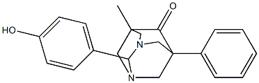 2-(4-Hydroxyphenyl)-5-methyl-7-phenyl-1,3-diazatricyclo[3.3.1.1~3,7~]decan-6-one 结构式