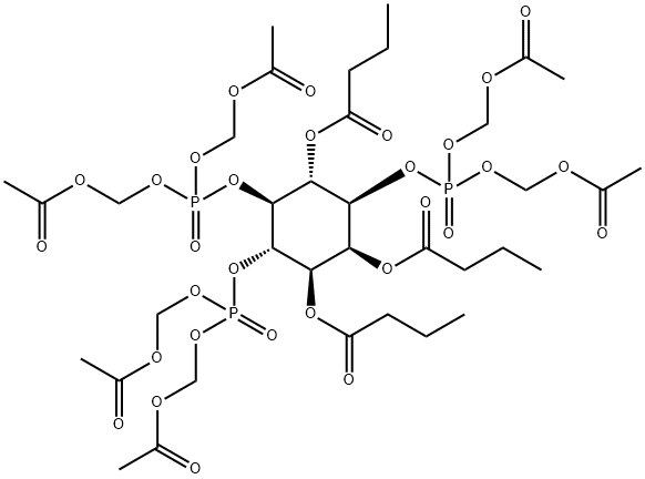 1,2,4-TRI-O-BUTYRYL-MYO-INOSITOL 3,5,6-TRISPHOSPHATE-HEXAKIS(ACETOXYMETHYL) ESTER 结构式