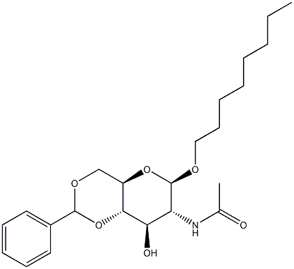 N-OCTYL 2-ACETAMIDO-4,6-O-BENZYLIDENE-2-DEOXY-BETA-D-GLUCOPYRANOSIDE 结构式