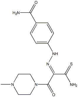 4-((2Z)-2-{2-AMINO-1-[(4-METHYLPIPERAZIN-1-YL)CARBONYL]-2-THIOXOETHYLIDENE}HYDRAZINO)BENZAMIDE 结构式