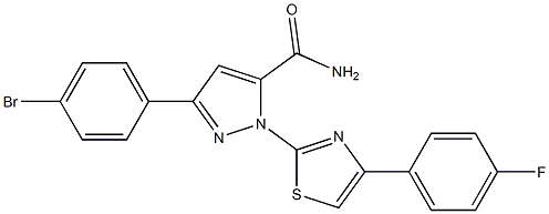 3-(4-Bromophenyl)-1-[4-(4-fluorophenyl)-1,3-thiazol-2-yl]-1H-pyrazol-5-ylformamide 结构式