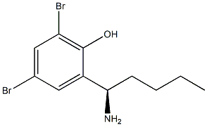 2-((1R)-1-AMINOPENTYL)-4,6-DIBROMOPHENOL 结构式