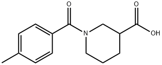 1-(4-甲基苯基)羰基哌啶-3-羧酸 结构式