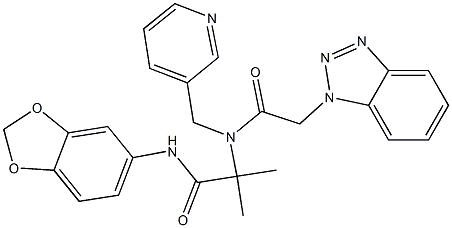 N-(1,3-BENZODIOXOL-5-YL)-2-[[2-(1H-1,2,3-BENZOTRIAZOL-1-YL)ACETYL](3-PYRIDINYLMETHYL)AMINO]-2-METHYLPROPANAMIDE 结构式