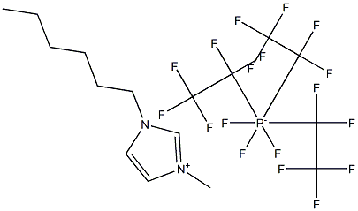 1-HEXYL-3-METHYLIMIDAZOLIUM TRIS(PENTAFLUOROETHYL)TRIFLUOROPHOSPHATE 结构式