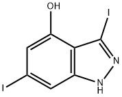 3,6-DIIODO-4-HYDROXYINDAZOLE 结构式