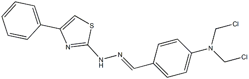 4-[BIS(CHLOROMETHYL)AMINO]BENZALDEHYDE (4-PHENYL-1,3-THIAZOL-2-YL)HYDRAZONE 结构式