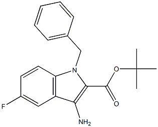 3-AMINO-1-BENZYL-5-FLUORO-1H-INDOLE-2-CARBOXYLIC ACID TERT-BUTYL ESTER 结构式