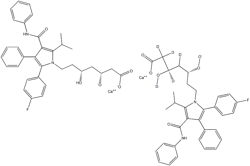 O-HYDROXY ATORVASTATIN-D5 CALCIUM SALT 结构式