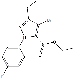 4-BROMO-3-ETHYL-1-(4-FLUOROPHENYL)-1H-PYRAZOLE-5-CARBOXYLIC ACID ETHYL ESTER 结构式